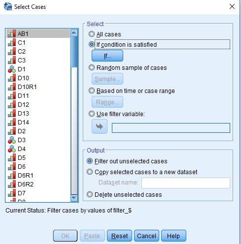 Title: Figure 4 - Description: This is the SPSS dialog box for Select Cases.