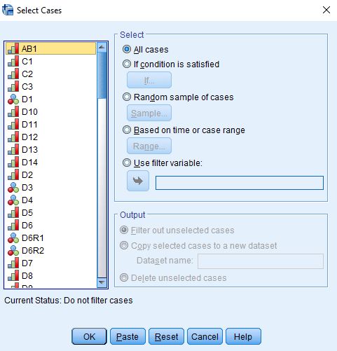 Title: Figure 9 - Description: This is the SPSS dialog box for selecting cases.