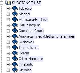  This is the mini-codebook for the substance abuse variables.